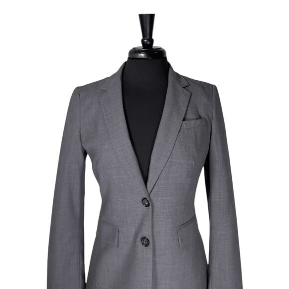 Banana Republic Women's Blazer Gray Wool Stretch Office Business Suit Jacket 6 - Picture 6 of 10